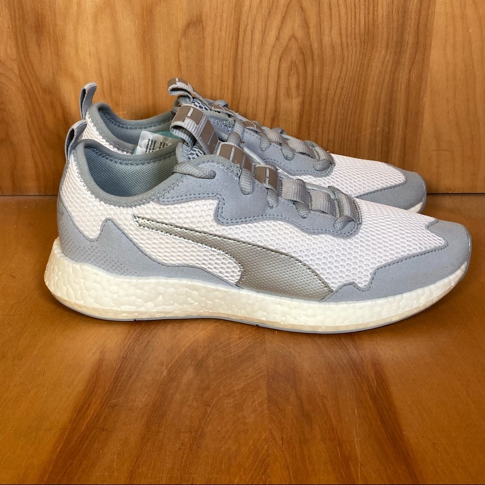 Womens 9 Puma NRGY Nemo Skim White Grey SEF0103